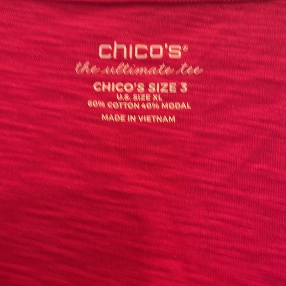 Chicos Cotton Top in Hot Pink - Picture 3 of 4